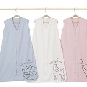 The blue wearable blanket is a cozy way to swaddle your baby for bedtime.